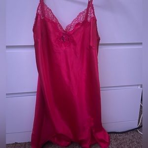 red victoria’s secret slip dress